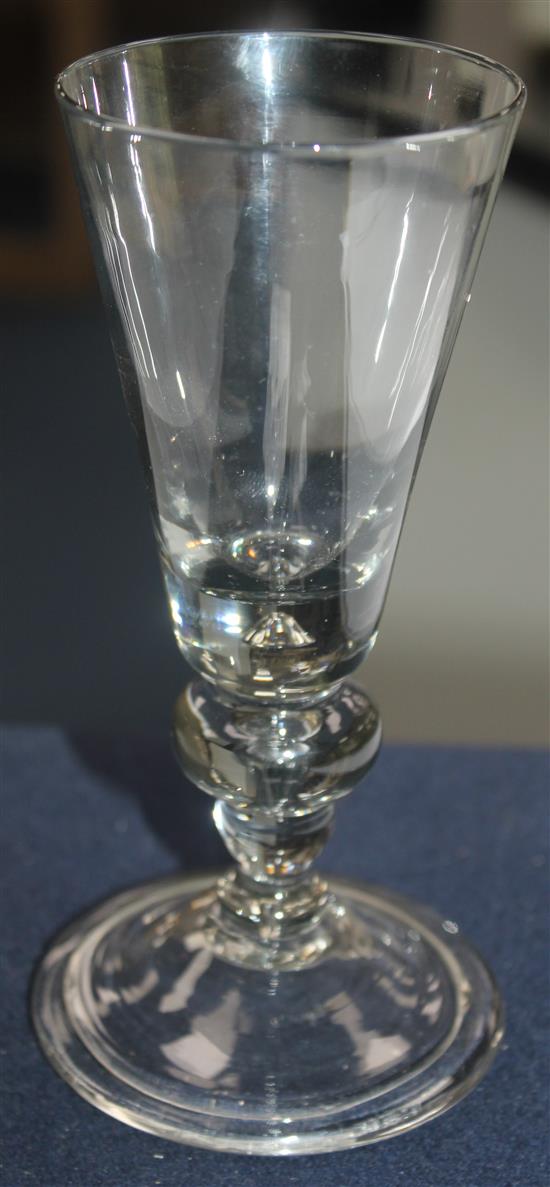 A Dutch or German glass goblet, 18th century, 16cm